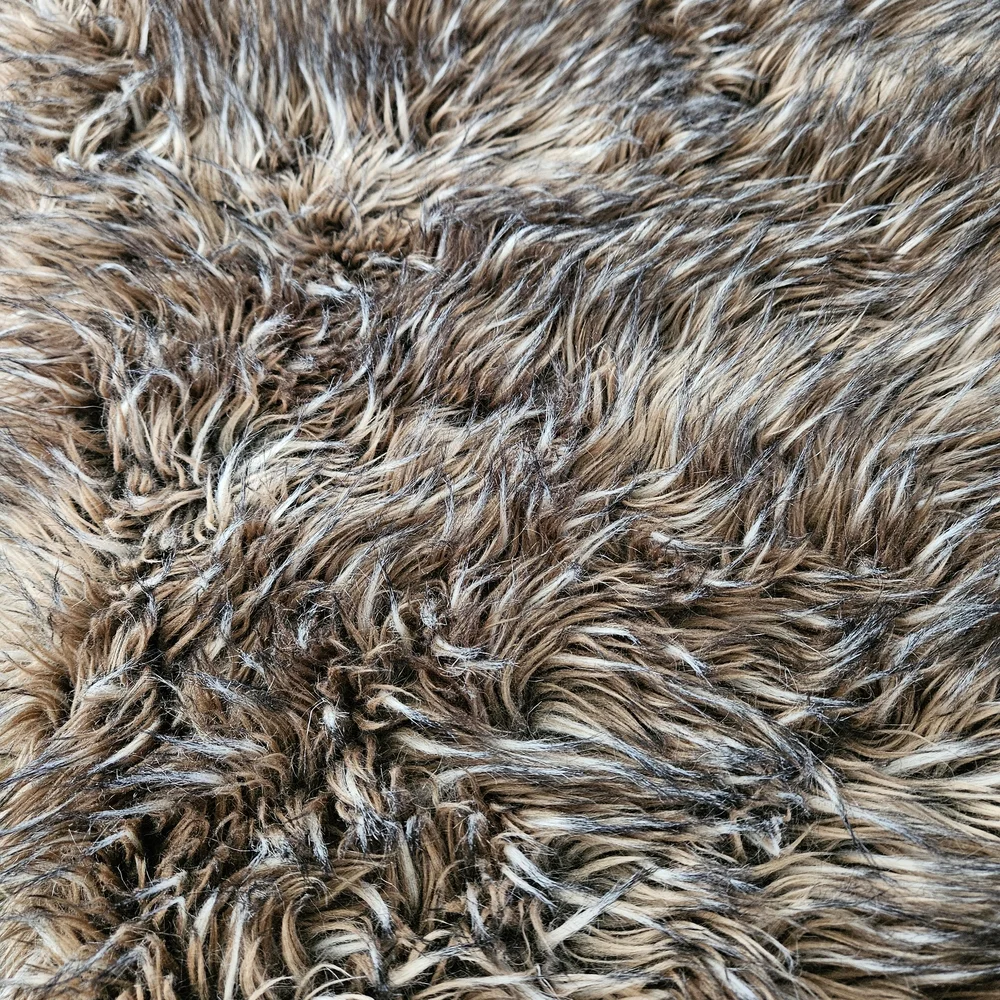Restoration Hardware Luxurious Faux Fur Throw in Brown and Cream
